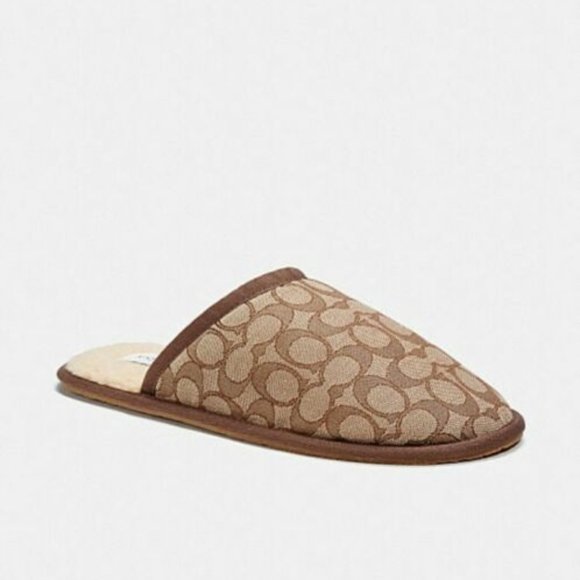 Coach Signature Slippers Men's Khaki - Picture 1 of 3